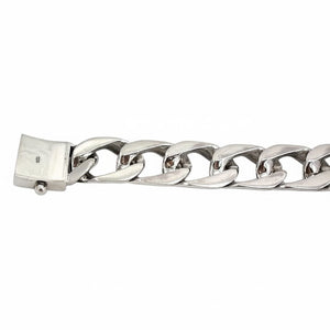 Schweres Panzerketten-Armband aus Sterlingsilber, Detailansicht der Panzerglieder