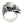 Anillo motero pesado de plata de ley con águila en actitud de gritar — vista frontal