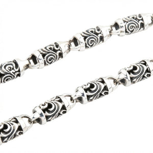 Heavy Sterling Silver Tribal Skull Wallet Chain — tribal link macro