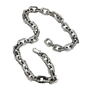 Heavyweight Sterling Silver Dragon Chain Necklace — coiled full chain