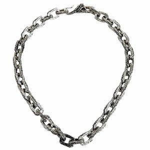 Heavyweight Sterling Silver Dragon Chain Necklace — long necklace layout
