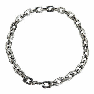 Heavyweight Sterling Silver Dragon Chain Necklace — round necklace layout