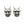 Horned Oni Mask Sterling Silver Stud Earrings, horned oni pair front