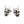 Horned Oni Mask Sterling Silver Stud Earrings, oni stud side angle