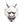 Japansk Oni-maskring i sterlingsilver, framifrån