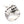 Japansk Oni-maskring i sterlingsilver, vy ovanifrån