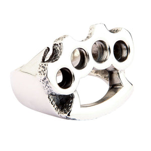 Knuckle Duster Sterling Silver Ring, knuckle duster ring angle