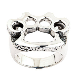 Knuckle Duster Sterling Silver Ring, knuckle duster ring front