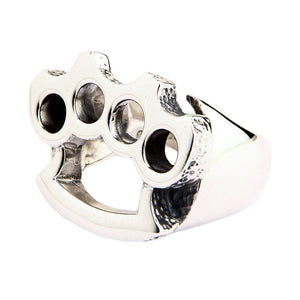Knuckle Duster Sterling Silver Ring, ring opposite angle