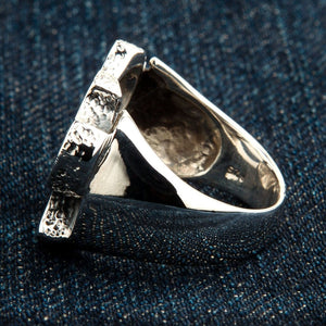Knuckle Duster Sterling Silver Ring, ring side profile