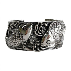 Koi-Fisch Armspange aus .925 Sterlingsilber, Vorderansicht