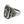 Lattice gothic cross silver ring, opposite carved scroll side