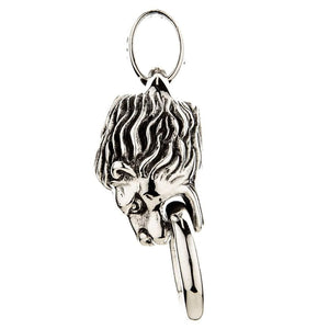 Lion Head Door Knocker Sterling Silver Pendant, door knocker side