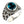 London Blue Topaz Octopus Sterling Silver Ring. Oval bezel oblique.