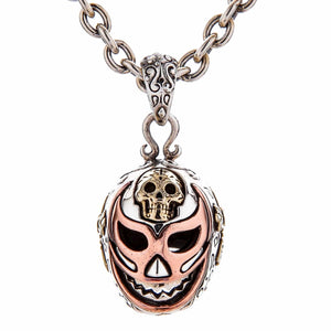 Lucha Libre Mask Sterling Silver Pendant, lucha mask front