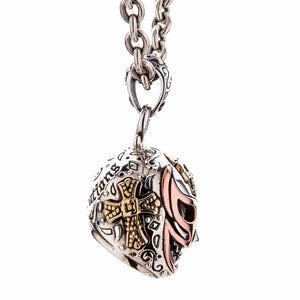 Lucha Libre Mask Sterling Silver Pendant, mask side profile