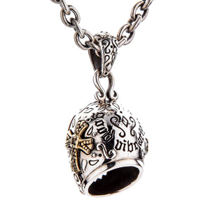 Lucha Libre Mask Sterling Silver Pendant, reverse angle