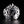 Anillo biker Lucky 7 con dados y llamas en plata esterlina, anillo en vista tres cuartos izquierda