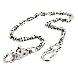 Maltese Cross Sterling Silver Wallet Chain, clasp back