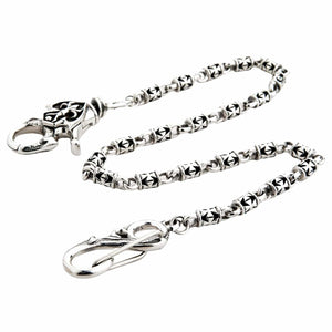 Maltese Cross Sterling Silver Wallet Chain, coiled chain
