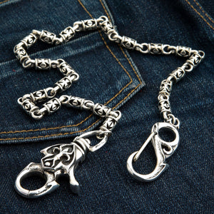 Maltese Cross Sterling Silver Wallet Chain, maltese cross links