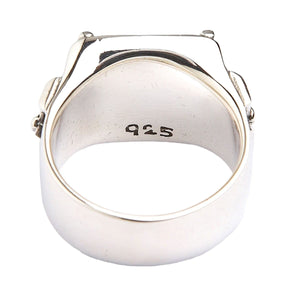 Bague biker croix de Malte en argent sterling, poinçon intérieur de la bague