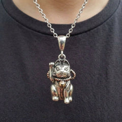 Maneki-Neko Katzenanhänger aus .925 Sterlingsilber
