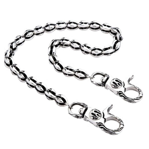 Eine alternative Anordnung der Jeans-Kette für Herren im Rocker-Stil aus 925 Sterlingsilber