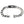 Black Union Jack Sterling Silver ID Bracelet shown in complete curb chain curve view.