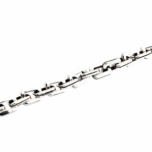 Motorcykelkedja-armband i 925 sterlingsilver, helt rektangulärt länkarmband