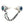 Mystic topaz and blue acrylic eye studs joined by two silver chains