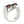 Natural Garnet Eye Sterling Silver Skull Ring. Face inner band.