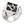 One Percent Skull Shoulder Sterling Silver Ring shown in one percent face front view.