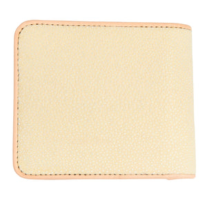 Pearl White Stingray Bifold with Coin Pocket showing the cream bead-textured back and tan trim.
