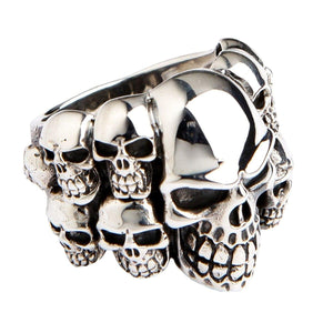 Phantom Totenkopf-Cluster Silberring, mittlerer Totenkopf und linke Totenkopfgruppe
