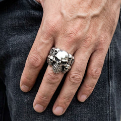 Bague Phantom Skull Cluster en argent sterling