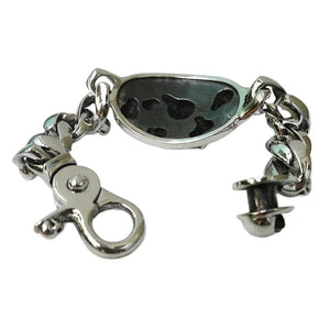 Phantom Skull Sterling Silver Link Bracelet, back and clasp