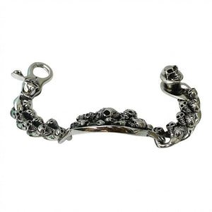 Phantom Skull Sterling Silver Link Bracelet, opened side
