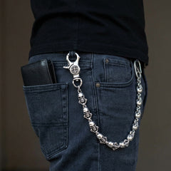 Catena per portafoglio Phantom Skull in argento sterling