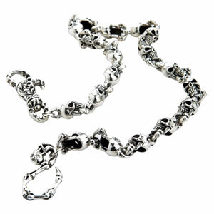 Phantom Skull Brieftaschenkette aus 925 Sterlingsilber, gesamte Beschläge der Brieftaschenkette