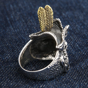Piratdödskallering i 925 sterlingsilver, motsatt bakre insida av piratring