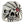 Pirate Skull Sterling Silver Ring with Red Stone, red patch angle