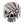 Pirate Skull Sterling Silver Ring with Red Stone, skull front