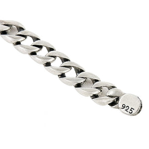 Gepolijste sterling zilveren schakelkettingarmband, 925-stempel onder het uiteinde van de sluiting