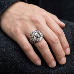 Por Vida Skull Sterling Silver Ring