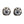 Purple Eye Claw Sterling Silver Stud Earrings shown in purple eye claw pair front view.