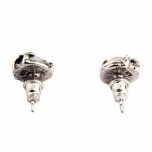 Purple Eye Claw Sterling Silver Stud Earrings shown in stud posts backs rear view.