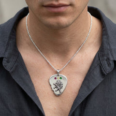 Rasta Lion 925 Sterling Silver Guitar Pick Pendant