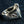Red CZ Crowned Skull Sterling Silver Ring. Right openwork shoulder.