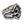 Bague croix de chevalier en argent sterling 925 et zircone cubique rouge, bague croix de chevalier sous un angle gauche